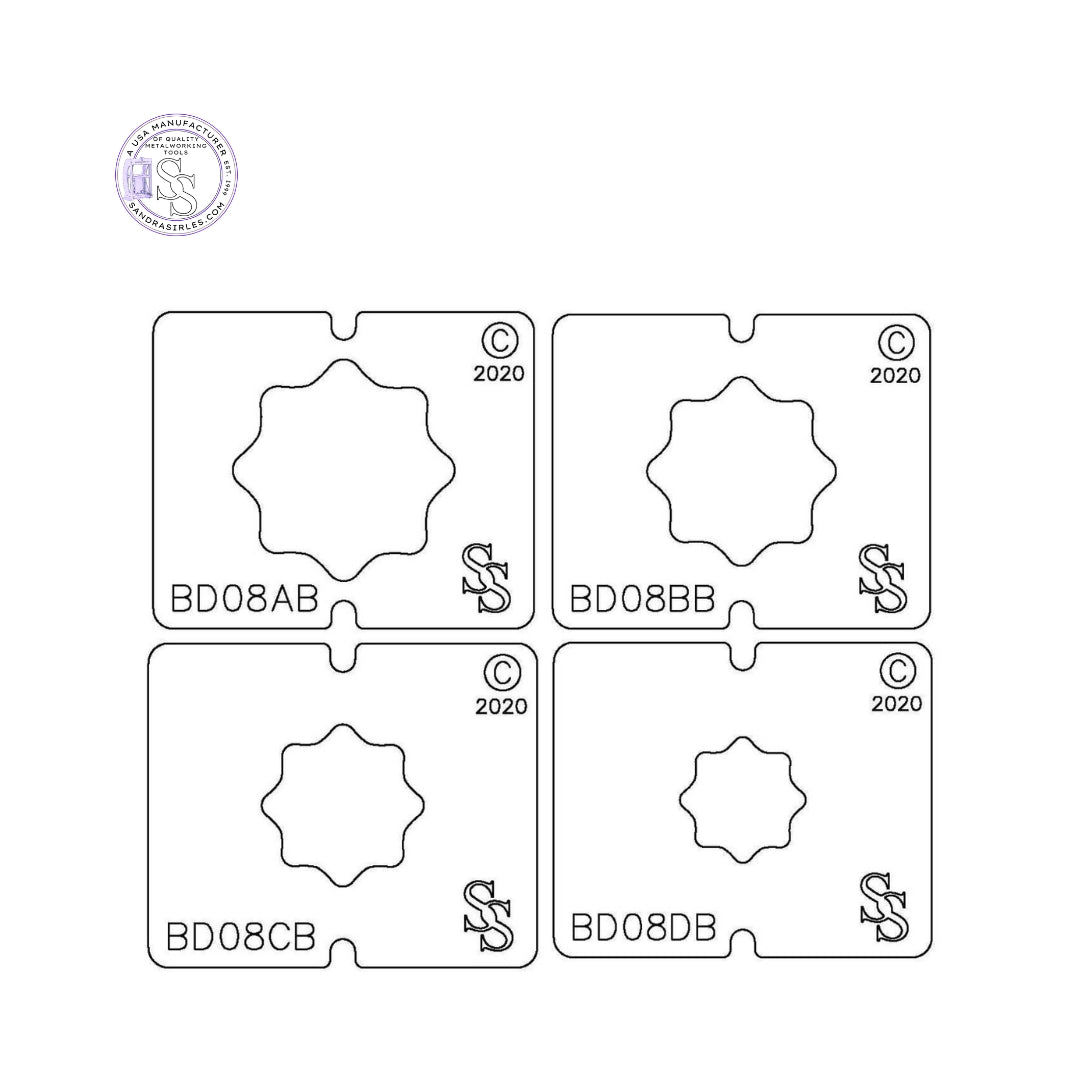 SS BLANKING DIE 3 PIECE SET BD08 DESIGN